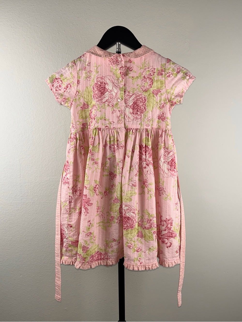 Baby Lulu 1990s Vintage Pink Floral Cotton Dress Size 6 - Picture 4 of 13